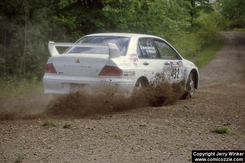 Ron Nelson / Bill Montgomery Mitsubishi Lancer Evo VII at the SS9 (Heart Lake) spectator area.