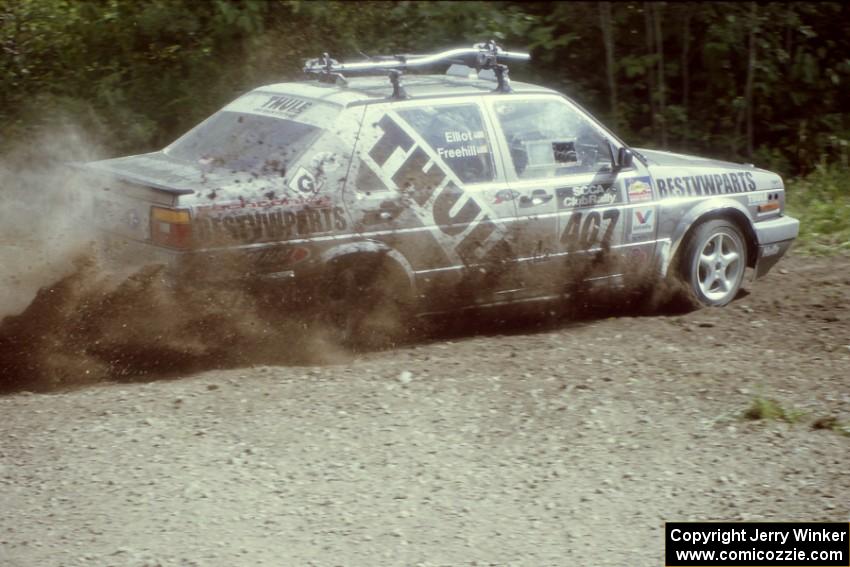 Brooks Freehill / Sean Elliot VW Jetta at the SS9 (Heart Lake) spectator area.