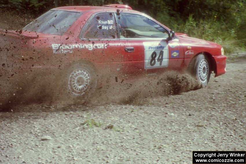 J.B. Niday / Dave Kean Subaru Impreza at the SS9 (Heart Lake) spectator area.