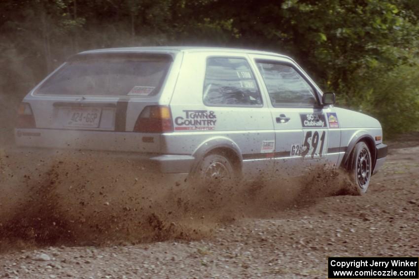 Dave Cizmas / Brady Sturm VW GTI at the SS9 (Heart Lake) spectator area.