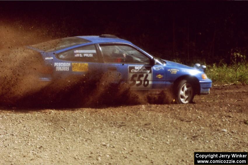 Spencer Prusi / Brian Dondlinger Honda CRX at the SS9 (Heart Lake) spectator area.