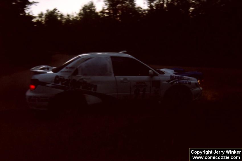 Jonathan Bottoms / Carolyn Bosley Subaru WRX on SS14, South Smoky Hills.