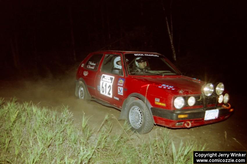 Karl Biewald / Ted Weidman VW GTI on SS14, South Smoky Hills.