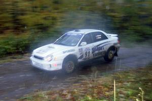 Jonathan Bottoms / Carolyn Bosley Subaru WRX on SS8, Gratiot Lake.