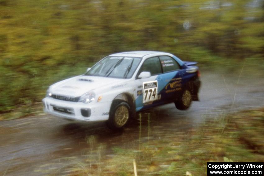 Otis Dimiters / Christian Edstrom Subaru WRX on SS8, Gratiot Lake.