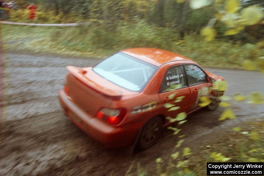 Matthew Johnson / Marc Goldfarb Subaru WRX on SS13, Burma II.