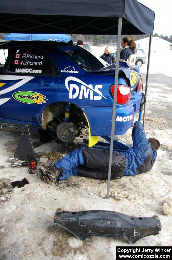 Pat Richard / Nathalie Richard Subaru WRX STi gets repairs after hitting a tree while backwards.