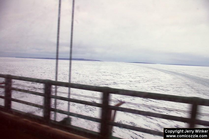 Crossing the Mackinack Island bridge back into the Upper Peninsula.