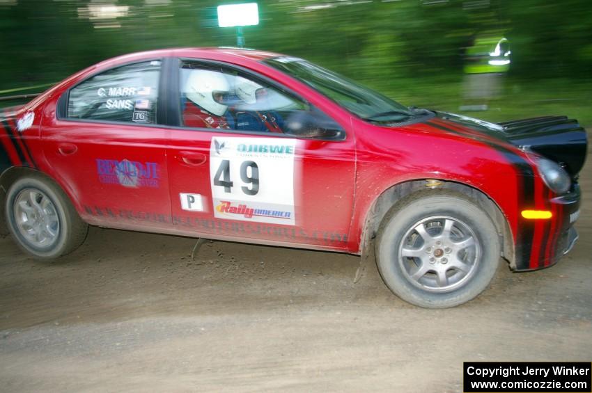 Sans Thompson / Craig Marr Dodge Neon ACR drifts through a 90-right on SS2, Spur 2.