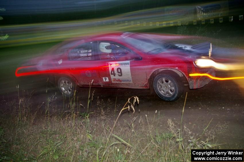 Sans Thompson / Craig Marr Dodge Neon ACR through the spectator point on SS13, Sockeye Lake.