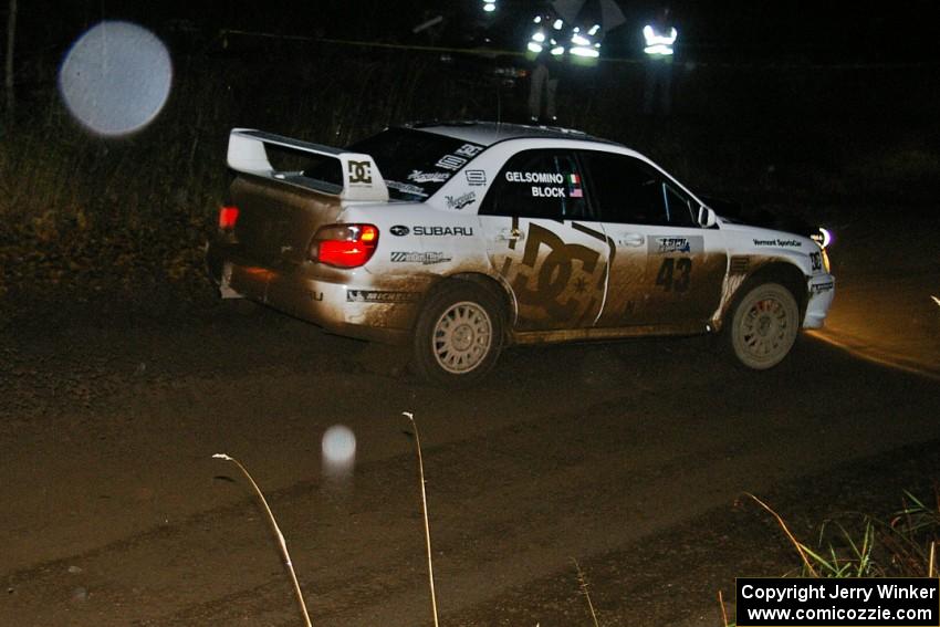 Ken Block / Alex Gelsomino Subaru WRX STi comes into the flying finish of SS6, Herman North.