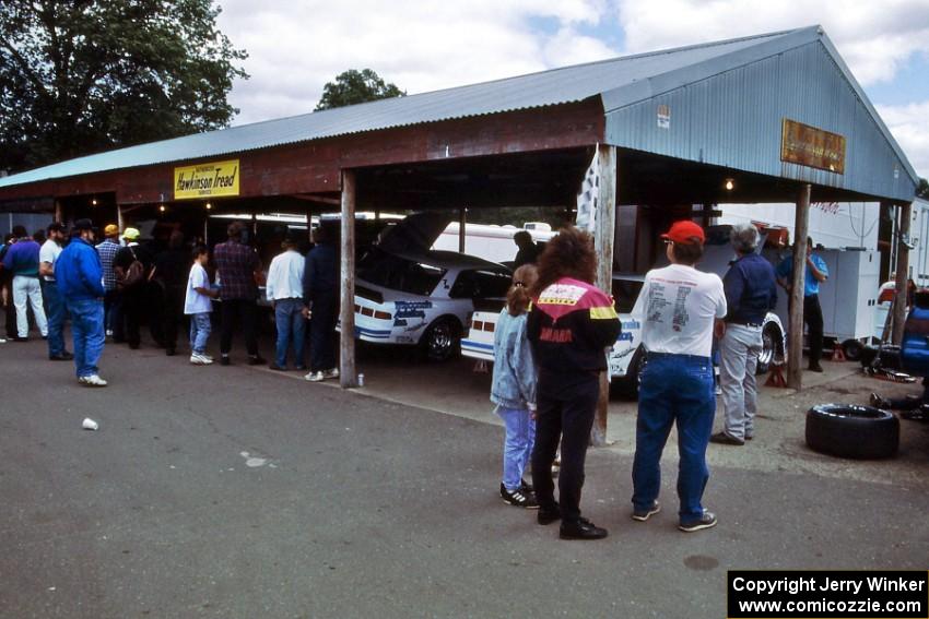 The garage area