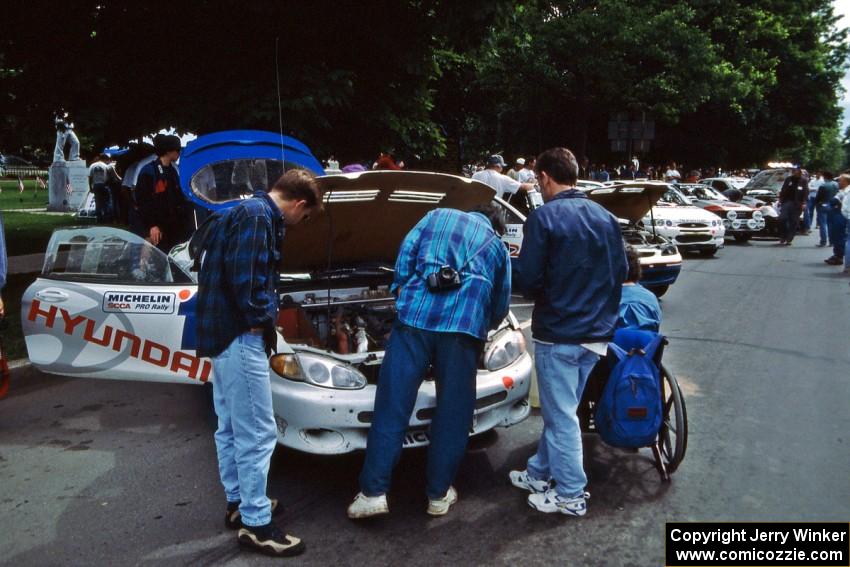 The Paul Choiniere / Jeff Becker Hyundai Tiburon at midday service in Wellsboro