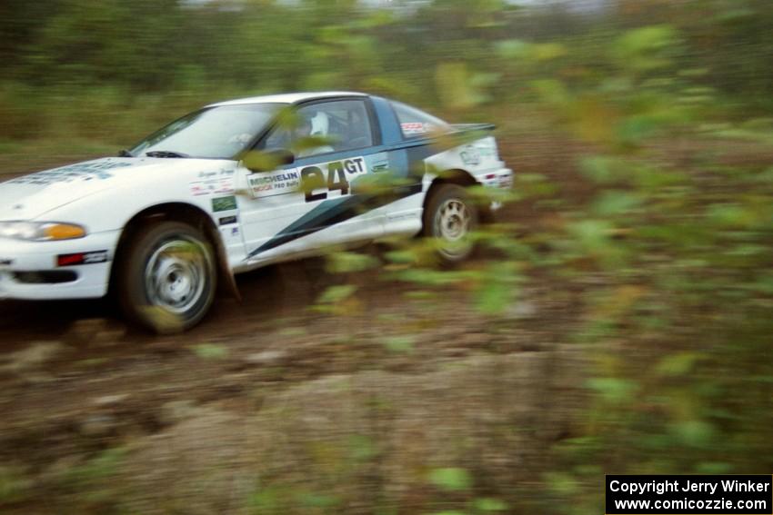 The Bryan Pepp / Dean Rushford Eagle Talon at speed on the practice stage.