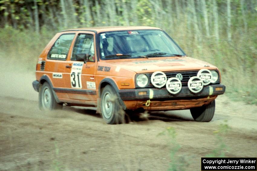 Doug Davenport / Al Kintigh at speed in their VW GTI on Menge Creek I.