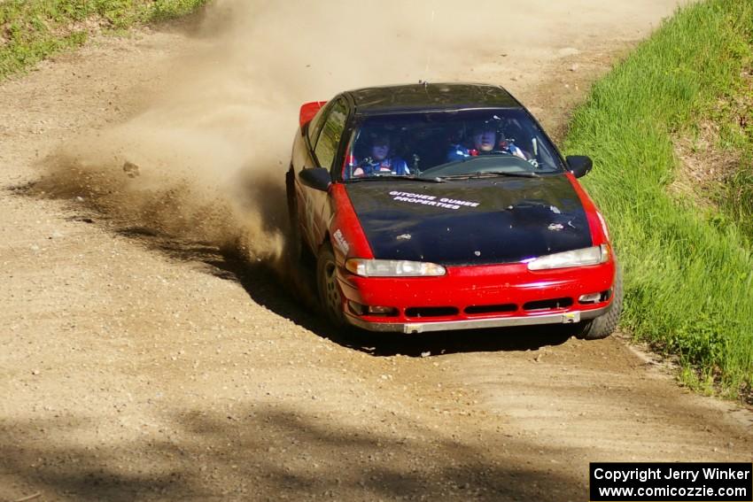 Steve Gingras / Nick Johannes at a fast sweeper on SS1 in their Mitsubishi Eclipse.