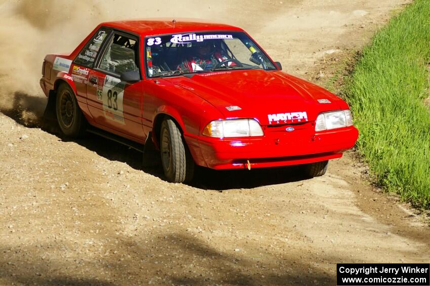 Mark Utecht / Rob Bohn Ford Mustang drifts through a sweeper on SS1.