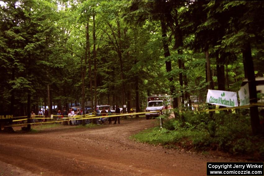 The midpoint radio/ambulance area at the Asaph Run spectator point.