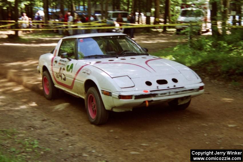 Craig Kazmierczak / Diane Sargent Mazda RX-7 on SS2, Asaph Run.