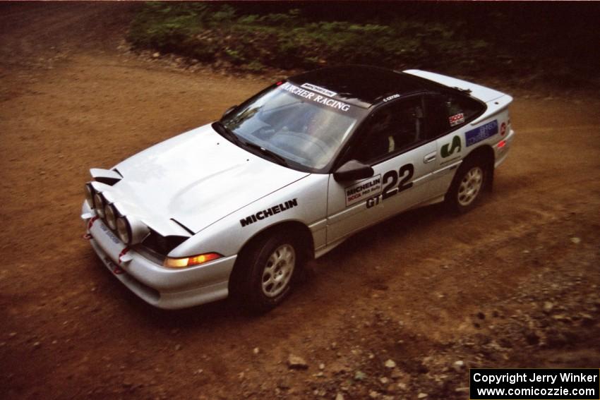 Chris Czyzio / Eric Carlson Mitsubishi Eclipse GSX at a 90-left on SS7, Wilson Run I.