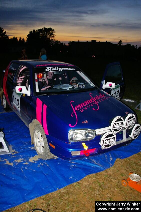 Kathy Jarvis / Martin Headland VW Golf gets serviced in Akeley (2).