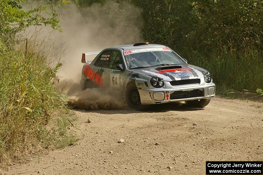 Robert Borowicz / Mariusz Borowicz prepare for a 90-left on SS9 in their Subaru WRX STi.