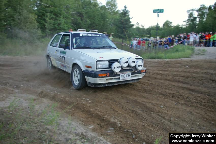 Chad Eixenberger / Jay Luikart VW Golf at the spectator point on SS14.