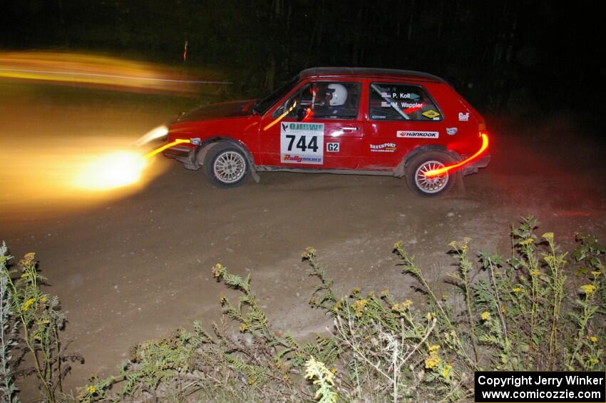 Paul Koll / Matt Wappler VW GTI on the penultimate stage, SS16.