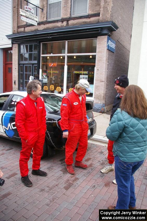 Group 5 Dodge SRT-4 competitors gather at day two parc expose in Calumet: L to R) Paul Dunn, Cary Kendall, and Bruce Davis.